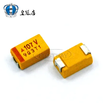 100 шт./ЛОТ SMD танталовые конденсаторы 35V100UF 107V 100UF 35V D7343 D тип желтые танталовые конденсаторы