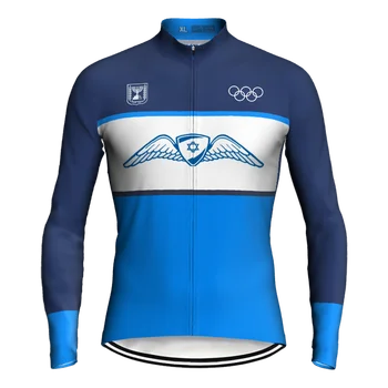 2022 Israel Pro Длинная Велосипедная Трикотажная куртка MTB, Велосипедная рубашка, Спортивные топы для гонок, Дорожный Горный карман, Мужская синяя одежда из полиэстера