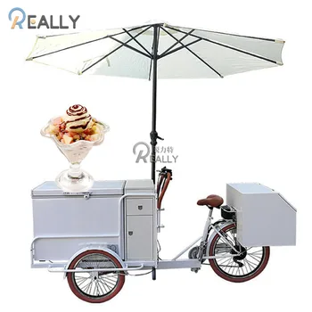 3-Колесный Грузовой велосипед С морозильной камерой, Тележка для продажи мороженого, Уличный Розничный Фургон для Продажи холодных напитков, соков и колы