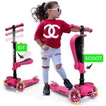3-колесный самокат Hurtle Scoot - игрушка для малышей, самокат со встроенными светодиодными фонарями на колесах