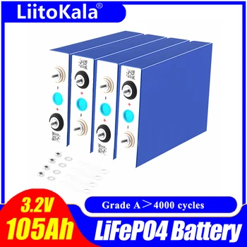 4-32 шт LiitoKala 3,2 В 105Ah lifepo4 аккумуляторная БАТАРЕЯ 12 В 24 В 36 В 48 В Электрический RV гольф-автомобиль на открытом воздухе солнечной энергии Перезаряжаемый