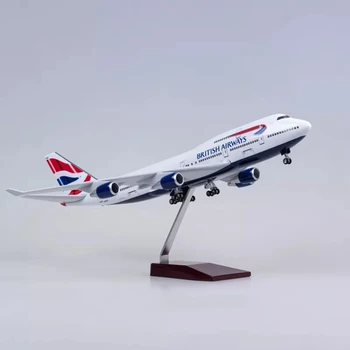 47 см Модель самолета Игрушки B747 British Airways Модель самолета со светом и колесом в масштабе 1/150, Отлитый под давлением самолет из полимерного сплава