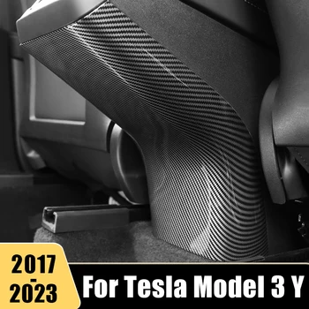 ABS Автомобильный Задний Кондиционер Вентиляционное Отверстие На Выходе Рамка Крышка Наклейки Против Удара Для Tesla Модель 3 Y 2017 2018 2019 2020 2021 2022 2023