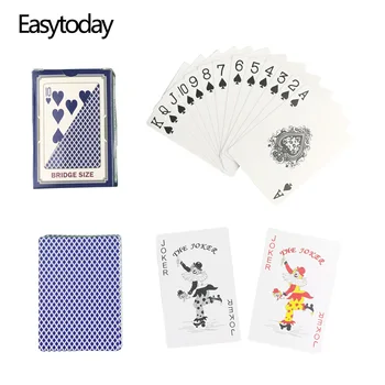 Easytoday 1 шт./компл. Водонепроницаемый Пластиковый Набор Игральных Карт для покера Красного И синего Цветов Баккара Техасский Холдем ПВХ Покер Развлекательные Игры