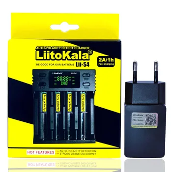 Liitokala Lii-S4 ЖК-дисплей 3,7 В 18650 18350 18500 16340 21700 20700B 20700 14500 26650 1,2 В AA AAA NiMH литий-ионный аккумулятор зарядное устройство