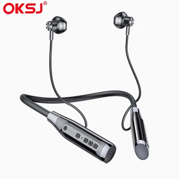 OKSJ A12 Bluetooth-гарнитура, спортивные наушники с шейным ободком, половина уха, музыкальные наушники на шее, расширение 32G TF, Бесплатная доставка Горячая