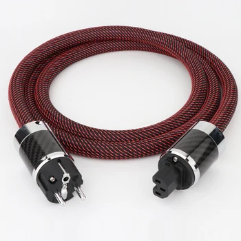 Preffair D503 7N Медный силовой кабель SCHUKO из углеродного волокна с родиевым покрытием EU US power plug кабель hifi power cord кабель для DVD CD