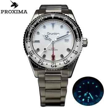 Proxima PX1702 39 мм GMT 6460 Роскошные Мужские Часы Автоматические Механические Часы Со Светящимся Двунаправленным Безелем Сапфировые Часы Для Погружения на 20 Бар