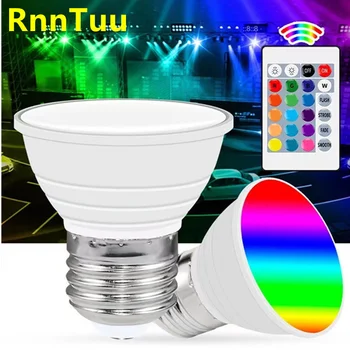 RGB LED Light E27 Светодиодная лампа 85 В-265 В Умная Лампа GU10 Прожекторная Лампа E14 Лампе Led Gu5.3 Light MR16 Лампа С регулируемой Яркостью Для домашнего Декора