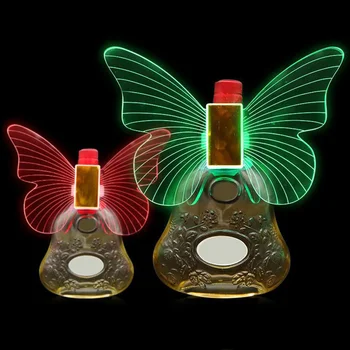 RGB Перезаряжаемые Акриловые Крылья бабочки, Светодиодная бутылка, Презентатор, Бар для Вечеринок, Шампанское, VIP-обслуживание, Светодиодная Стробоскопическая Палочка