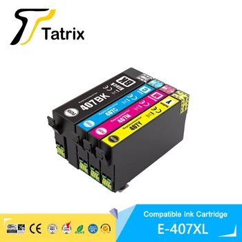 Tatrix для Epson 407 407XL T407 T407XL T07U1 - T07U4 Премиум Цветной Совместимый Чернильный Картридж для принтера Epson WorkForce WF-4745