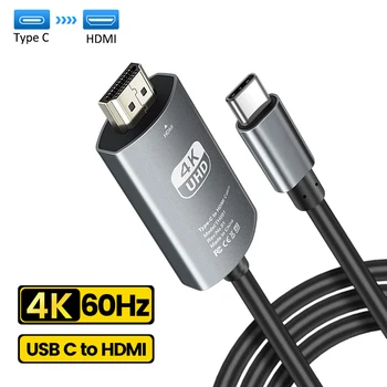 USB C HDMI Кабель Type C к HDMI 4K 60Hz для телевизора Thunderbolt 3 Конвертер для MacBook Pro Air iPad Samsung Galaxy XPS HDMI Адаптер