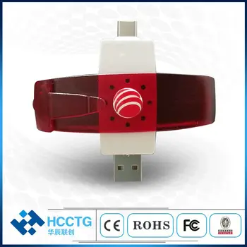 USB PC / Sc RFID Бесконтактный Считыватель смарт-карт NFC с двумя разъемами USB Type a и Type C (DCR37)