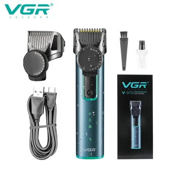 VGR Триммер для волос Профессиональная Машинка Для Стрижки Волос IPX5 Водонепроницаемая Машинка Для Стрижки Волос с Замком для Перемещения 0 мм Парикмахерский Триммер для Мужчин V-973