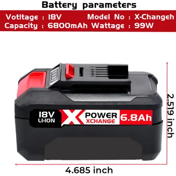 X-Ändern 6800mAh Ersatz fürPower X-Ändern Batterie Kompatibel mit Alle 18VWerkzeuge batterien mit Led-anzeige