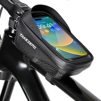 Велосипедная сумка с рамой и передней трубкой, велосипедная сумка, чехол для телефона с сенсорным экраном, держатель для 6,8 Дюймов, Аксессуары для Велосипеда, EVA, Водонепроницаемая Велосипедная сумка MTB