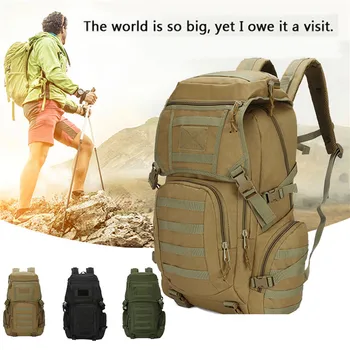Военный Тактический рюкзак для Кемпинга, Пешего туризма, Армейский рюкзак для рыбалки, спорта, Охоты, Скалолазания, водонепроницаемая сумка около 50 л