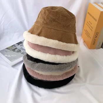 Высококачественная шапка из кроличьего меха, Вельветовая Рыбацкая шапка, Женская осенне-зимняя теплая шапка для бассейна, цветная шапка-кепка