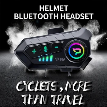 Гарнитура для мотоциклетного шлема Стерео Bluetooth Громкая связь Ipx6 Водонепроницаемый 2000 мАч Мото Беспроводные наушники Поддержка голосового управления