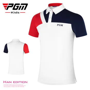 Детская одежда для гольфа PGM, летняя одежда для девочек, спортивная одежда для игры в мяч, футболки с коротким рукавом