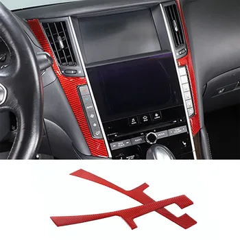 Для 2015-2022 Infiniti Q50L из мягкого углеродного волокна автомобильный переключатель регулировки кондиционера рамка наклейка аксессуары для интерьера автомобиля