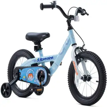 Для мальчиков и девочек из подводной стали 16 дюймов, велосипедные тренировочные колеса и подставка для ног, синий корпус Novatec freehub