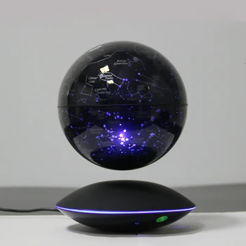 Карта земного шара с магнитной левитацией, светильник для домашнего офиса, декор в виде шара, плавающий вращающийся 6-дюймовый глобус Земли, база НЛО, подарок для фестивалей