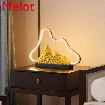 Китайская настольная лампа, прикроватная лампа для спальни, простая современная декоративная настольная лампа для творческого кабинета