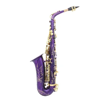 Китайский музыкальный инструмент дешевая цена Прямая продажа с фабрики Ep тон альт-саксофон фиолетовый белый корпус саксофон духовые инструменты