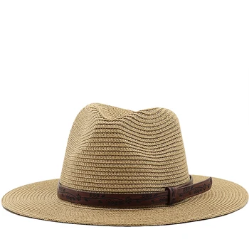 Классическая ковбойская шляпа Летние соломенные женские Шляпы Ручной работы Солнцезащитная шляпа для мужчин Ковбойша Украшение из фальшивых камней Повседневная Пляжная кепка Панама