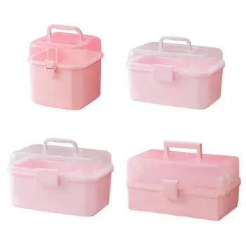 Коробка для хранения аксессуаров для волос, запирающаяся, многослойная, розовая, для детских украшений