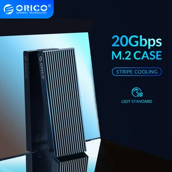 Корпус SSD-накопителя ORICO LSDT M.2 NVME 20 Гбит/с Алюминиевый Корпус SSD-накопителя M.2 NVME USB3.2 GEN2 x2 Type-C Для жесткого диска M.2 объемом до 2 ТБ C-C