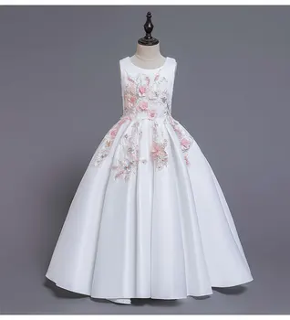 Лето 2020, Новое женское платье, Длинное платье Принцессы с вышивкой в виде цветка, Элегантное платье принцессы для выступлений, вечернее платье