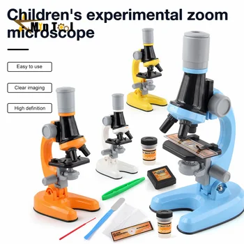 Микроскоп Биологическая лаборатория СВЕТОДИОДНЫЙ 1200x Школьный научный набор для экспериментов, образовательные научные игрушки, подарки для детей-ученых, Прямая поставка