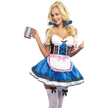 Немецкое платье Bavaria Oktoberfest Dirndl, Женский Сексуальный костюм, Хайди, Пивная Девушка, Барная Горничная, Косплей, Необычное Праздничное платье
