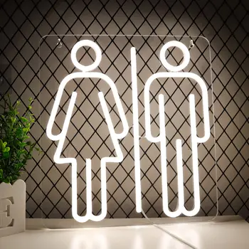 Неоновые вывески для туалетов для декора стен Неоновые лампы для спальни Светодиодные бизнес-вывески Подходят для украшения ванной комнаты