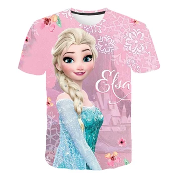 Новая Летняя футболка Frozen 2 Anna Elsa Meisje с 3D цифровой Печатью, Топы с принтом 
