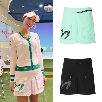 Новая южнокорейская женская летняя спортивная юбка для гольфа с противоскользящим карманом и высокой талией, юбка для похудения