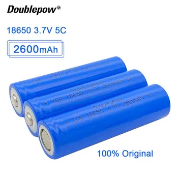 Новый оригинальный аккумулятор Doublepow 18650 3,7 В 2600 мАч 18650 литиевая аккумуляторная батарея для фонарика и т. Д