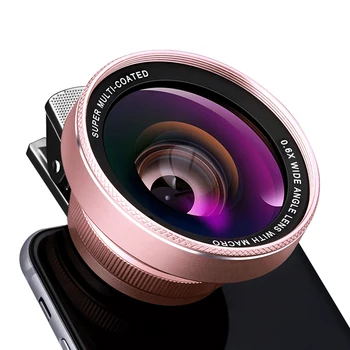 Объектив мобильного телефона 2 в 1 4K HD 15X macro 0.6X Широкоугольный объектив для iPhone 8 10 X Samsung LG Camera Kit Аксессуары для мобильных телефонов