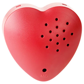 Оптовая продажа, 100 шт./лот, коробка для записи голоса в форме сердца на 30 секунд, диктофон с четким звуком для мягких игрушек, рождественский подарок.