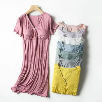 Платье для кормления беременных, Пижама для беременных, Пижама для кормящих, Ночная рубашка для кормящих