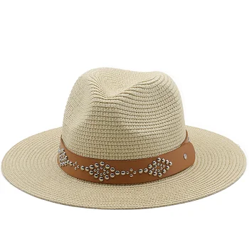 Простые летние панамы для женщин и мужчин, пляжная джазовая шляпа с широкими полями, охлаждающая женская соломенная шляпа от солнца для рыбалки
