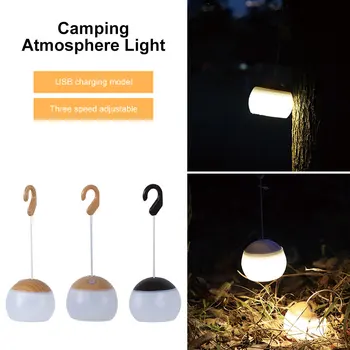 Светодиодный фонарь для Кемпинга, USB-зарядка, светильник для палатки, Сенсорное Затемнение, Ночник, Настольная лампа, Аварийная лампа на открытом воздухе, Садовый Подвесной светильник