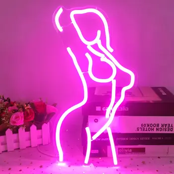 Сексуальная женская светодиодная неоновая вывеска, настенный светильник с питанием от USB, декор для домашней вечеринки, бара, магазина, свадебного декора, Акриловые неоновые лампы