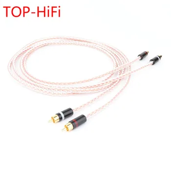 ТОП-HiFi Монокристаллический Медно-Серебряный Смешанный Аудиокабель HIFI RCA Соединительный кабель 2RCA-RCA Кабель для Усилителя Плеера
