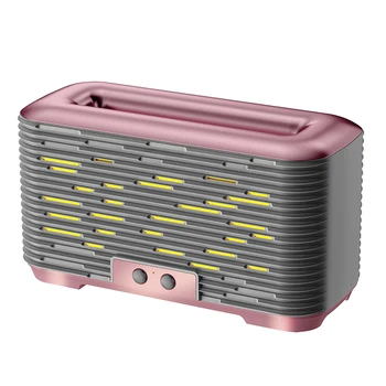 Увлажнитель Воздуха 350 мл Ультразвуковой USB Эфирное Масло 3D Лампа Туман Огонь Пламя Увлажнитель Воздуха Диффузор Розовое Золото + Серый
