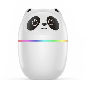 Увлажнитель воздуха Pandas, Милый диффузор с ароматическими эфирными маслами Объемом 220 мл, USB-устройство для запотевания, туманообразователь с красочным ночным освещением