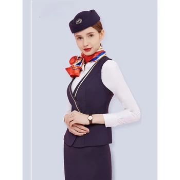 Униформа стюардессы Высококлассная Профессиональная Одежда Стюардессы Женский Комбинезон для обслуживания клиентов отеля